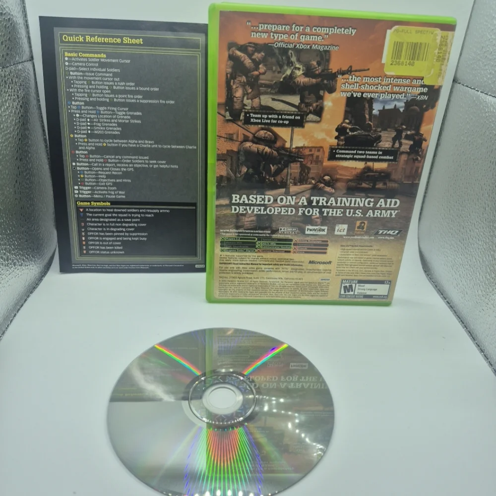 Full Spectrum Warrior (Xbox, 2005) CIB